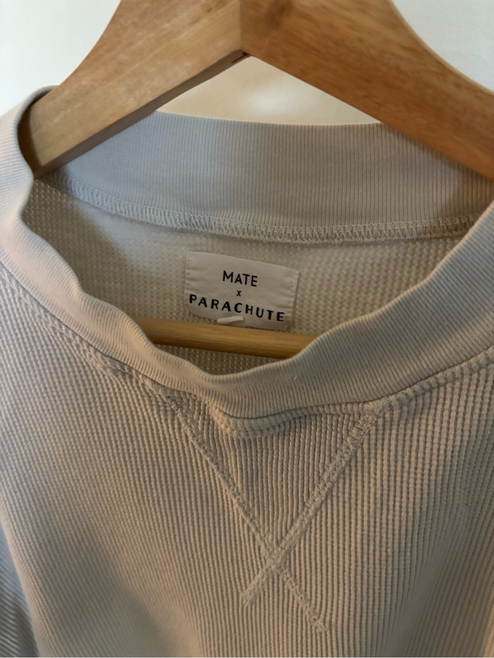 Waffle-Knit Drawstring Lounge Set - Light Gray. Mate x Parachute - Picture 3 of 3